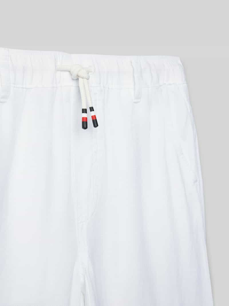 Tommy Hilfiger Teens Linnen broek met elastische band en labelstitching
