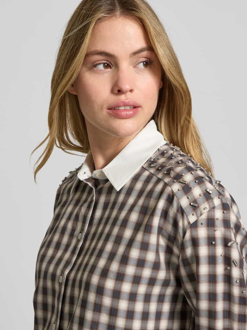SUNCOO PARIS Korte blouse met siersteentjes model 'LUIGI'