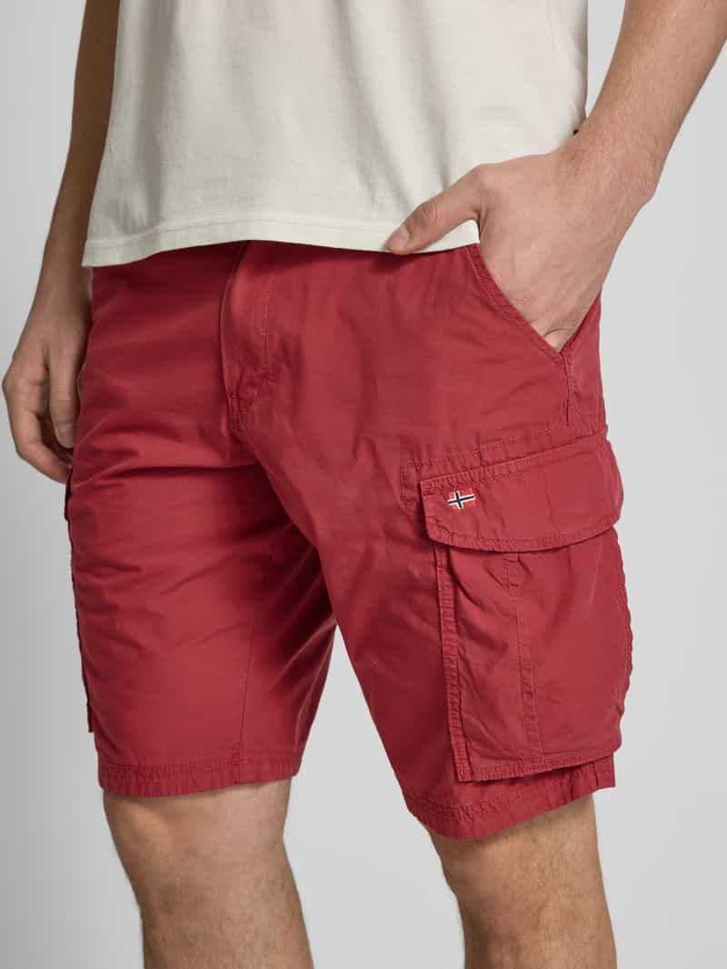 Napapijri Loose fit korte cargobroek met logostitching model 'NOTO 2.0'