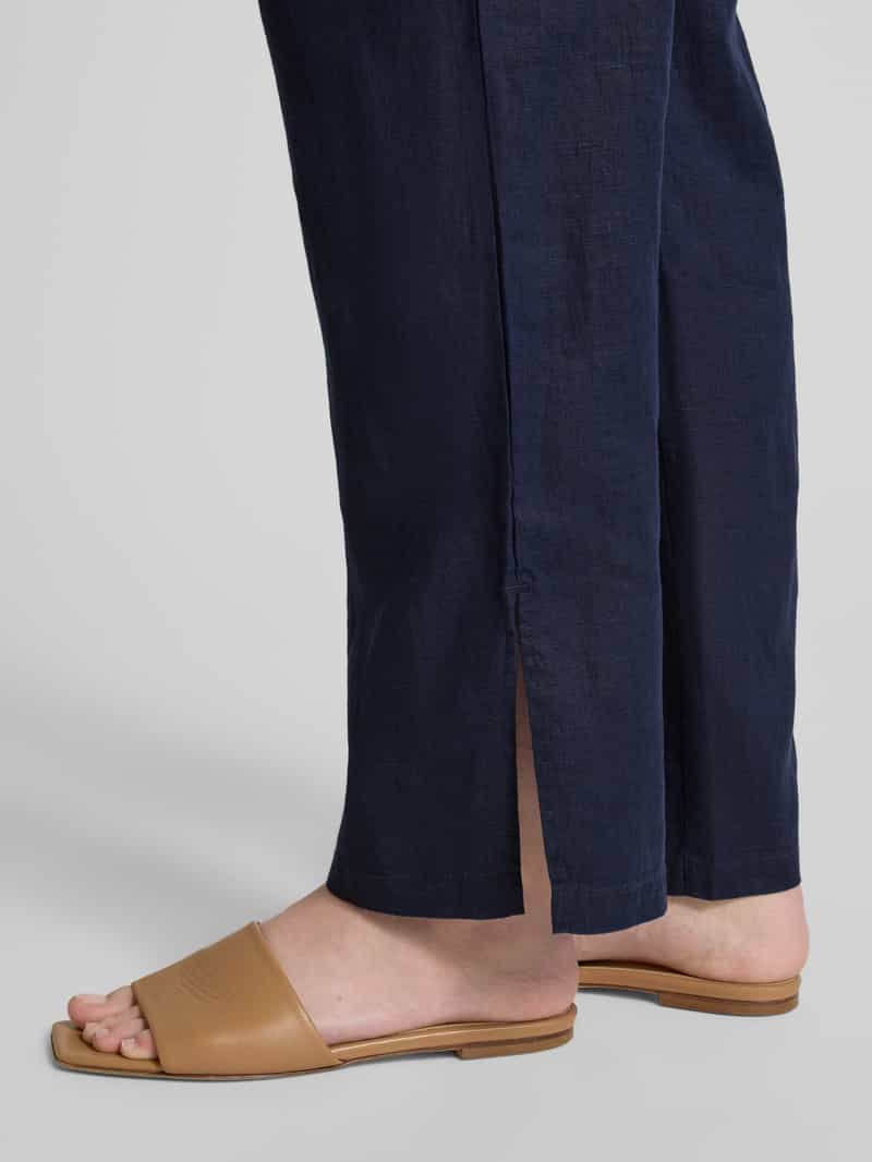 Christian Berg Woman Straight leg linnen broek met tunnelkoord