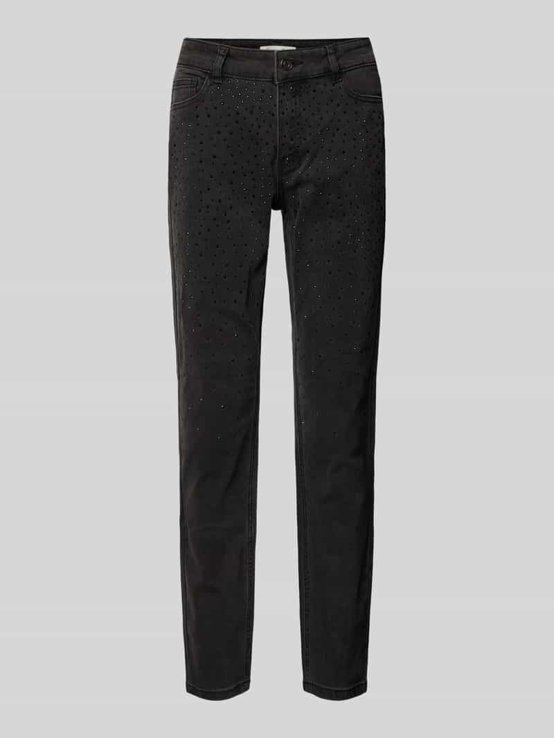 Christian Berg Woman Slim fit jeans met riemlussen en viscose
