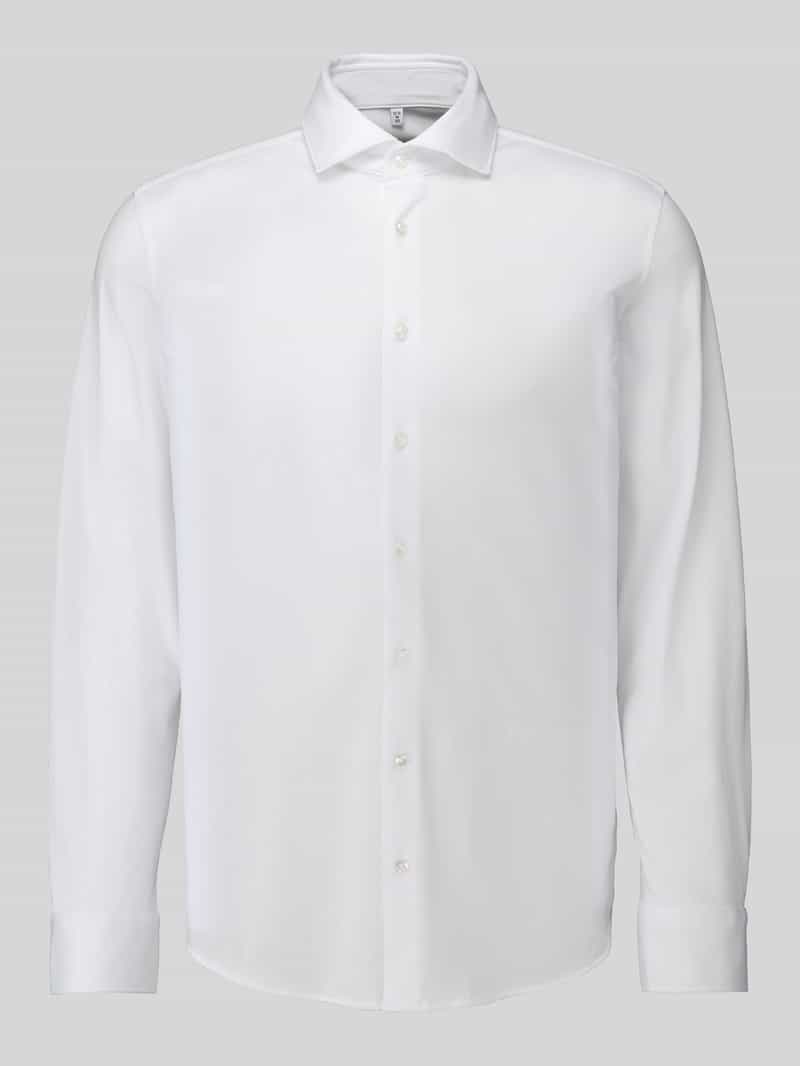 Seidensticker Slim Fit Businesshemd aus Baumwoll-Modal-Mix Modell 'Light Spread Kent' in Weiss, Größe 44 211527544