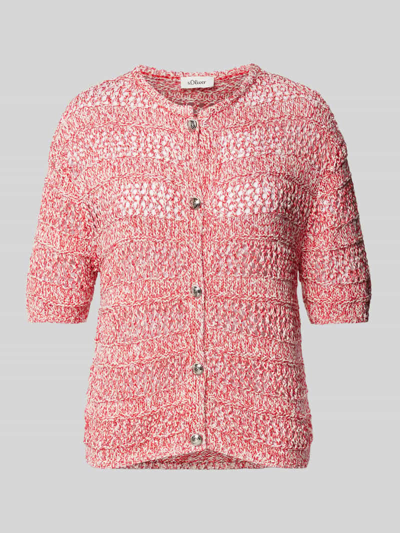 Regular fit cardigan in ajourtricot
