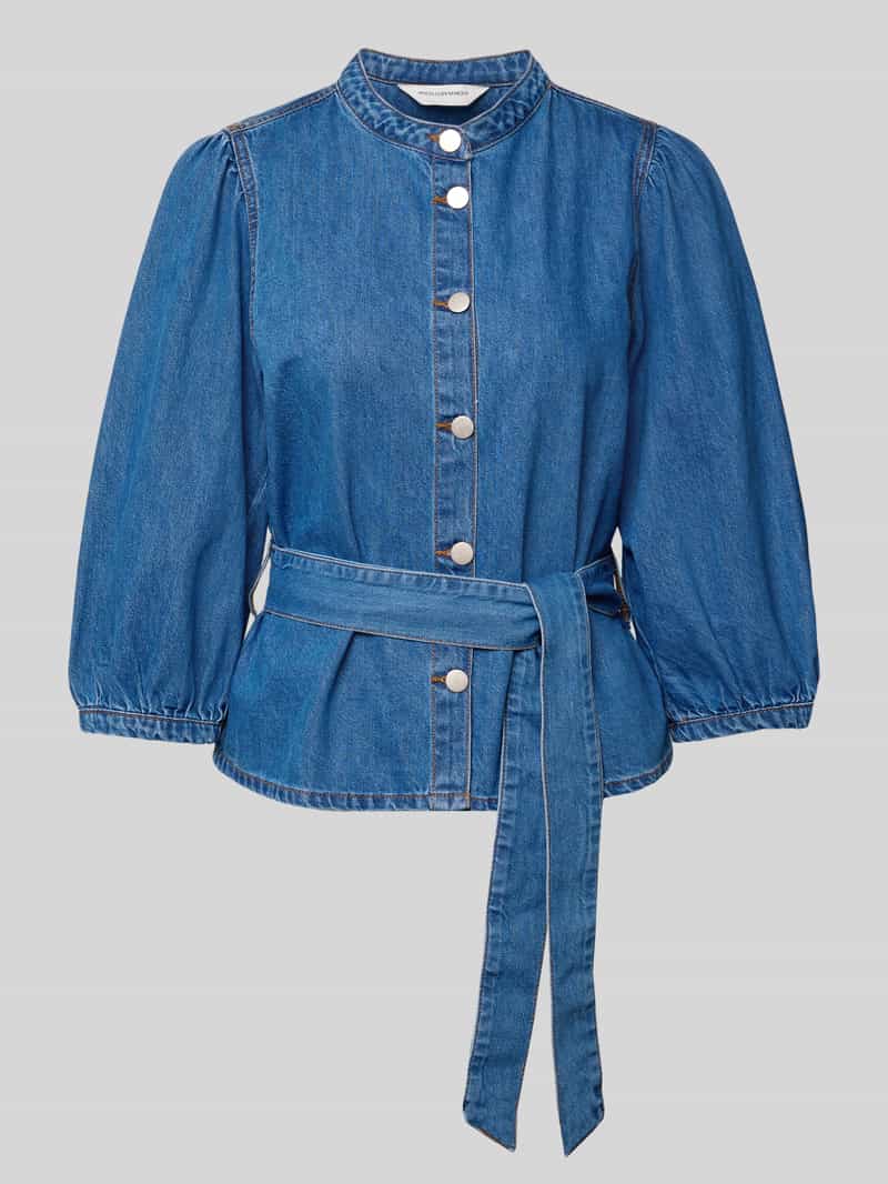 MSCH Copenhagen Jeansblouse met strikceintuur model 'Rylan Elena'