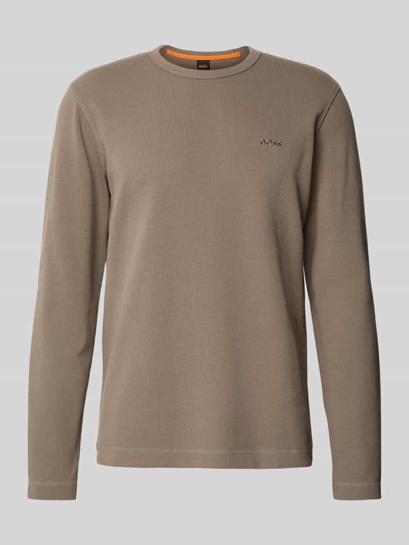 Boss Orange Shirt met lange mouwen en labelstitching model 'Tempesto'