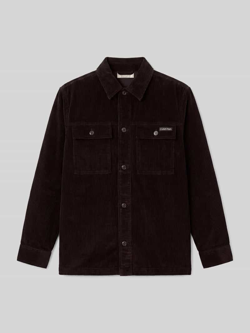 Calvin Klein Jeans Regular fit overshirt van katoen met cordstructuur