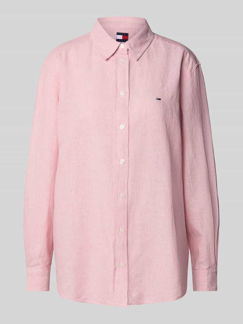 Tommy Jeans Relaxed fit blouseshirt van een mix van katoen en linnen