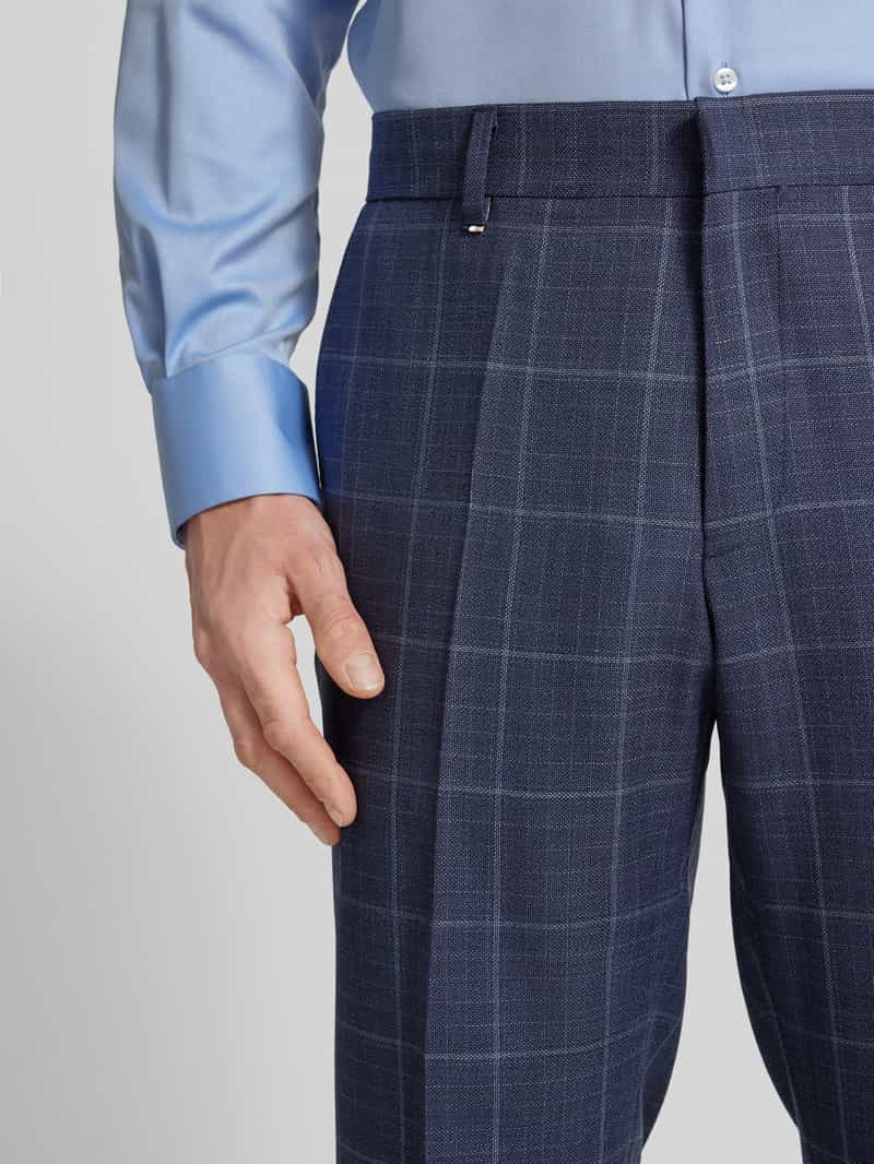 Boss Pantalon van viscose met rasterruit