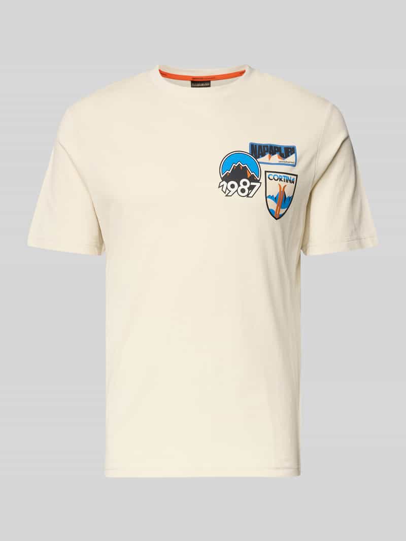 Napapijri T-shirt met labelprint model 'MONTEPIANA'