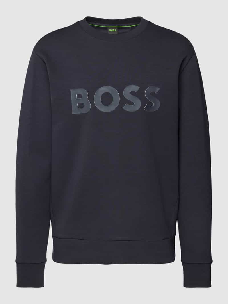 BOSS Green Sweatshirt met labelprint model 'Salbo'