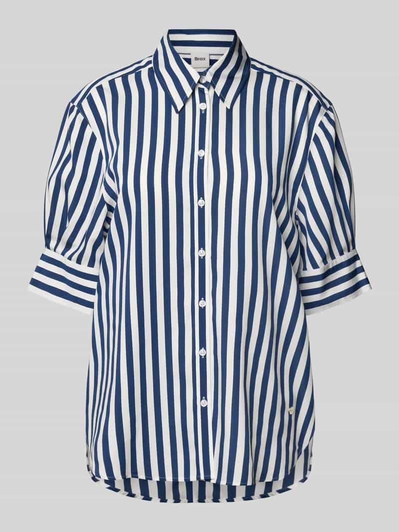 BRAX Relaxed fit overhemdblouse van viscosemix met 1 2-mouwen model 'Vic'