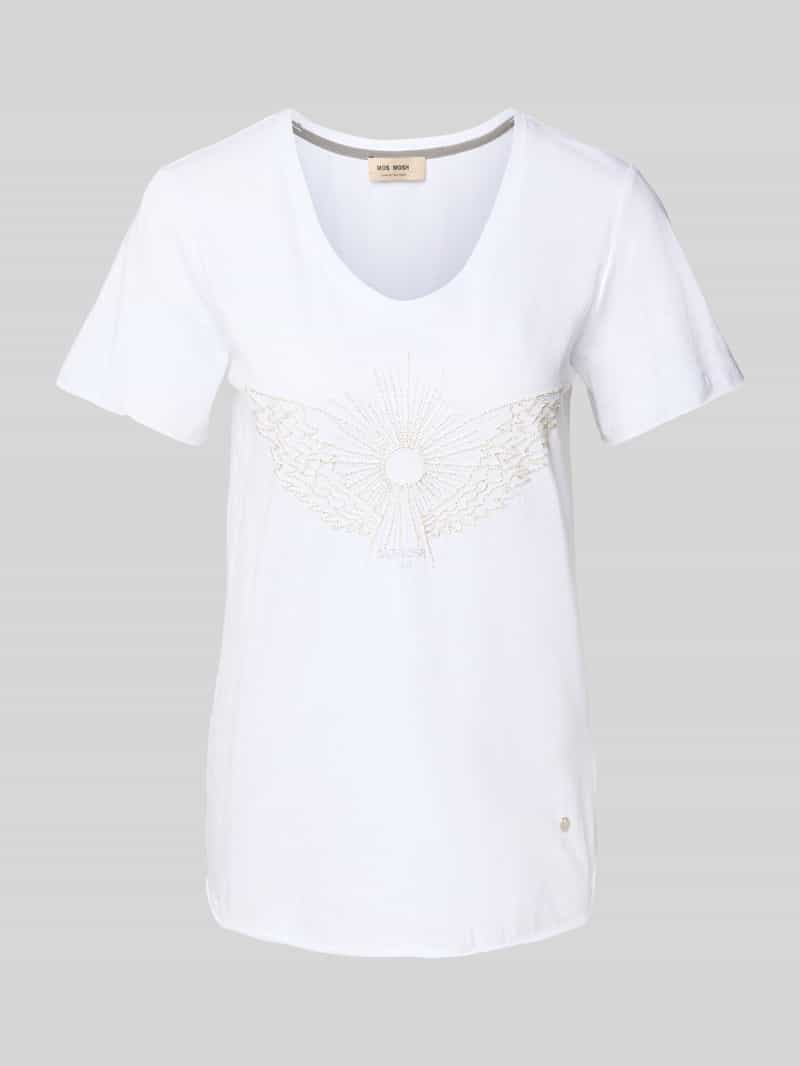 MOS MOSH T-shirt met labeldetail model 'Gethi'