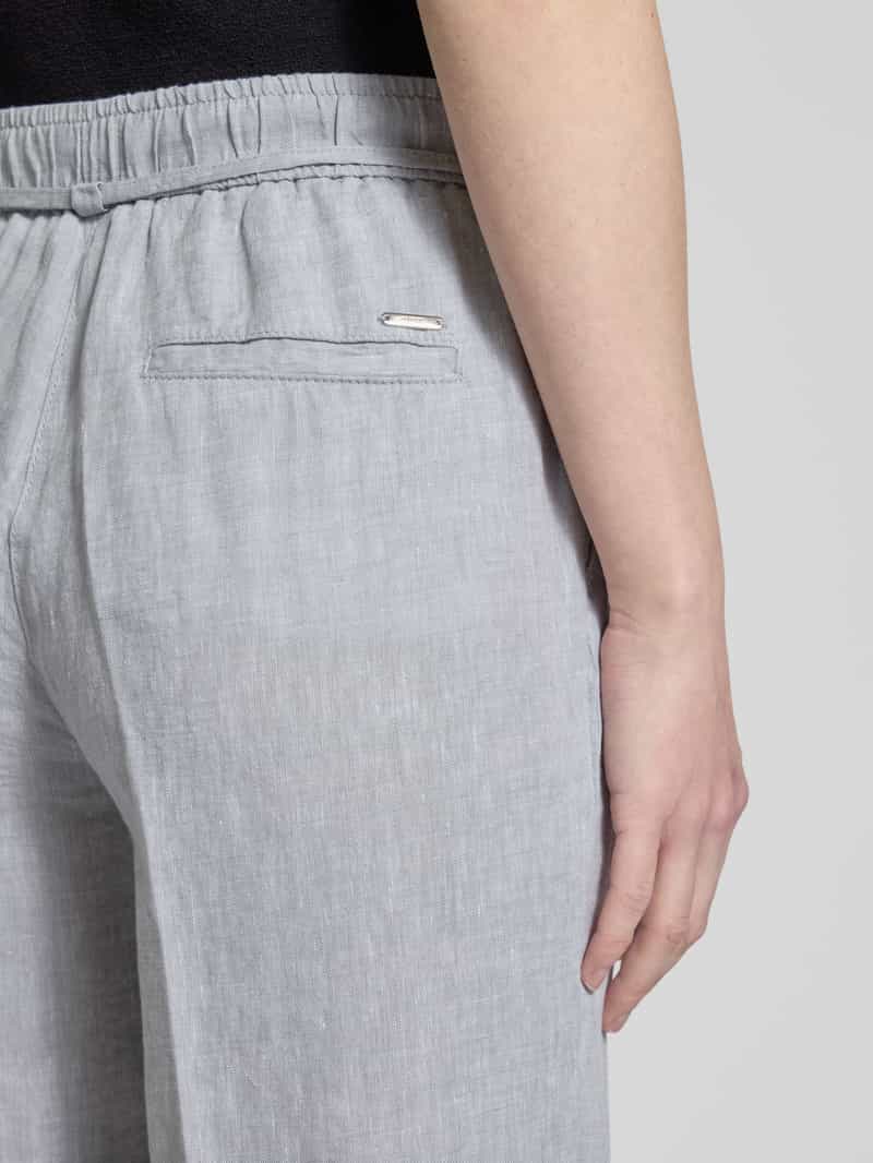BRAX Straight leg linnen broek met strikceintuur model 'STYLE.FARINA'