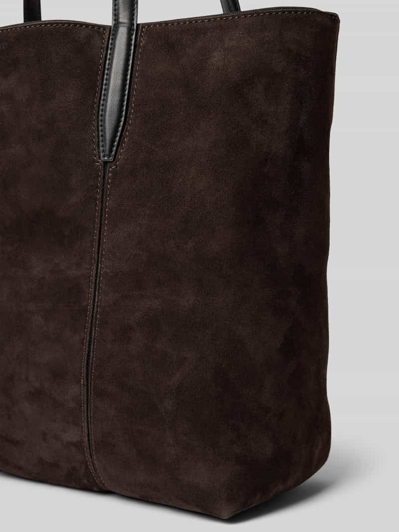 Liebeskind Berlin shopper van leer met reliëflogo model 'UNA' donkerbruin, foto 4