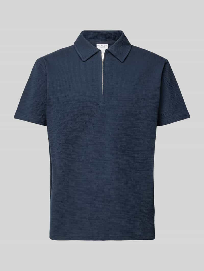 Selected Homme Poloshirt met korte ritssluiting, model 'SANDER'