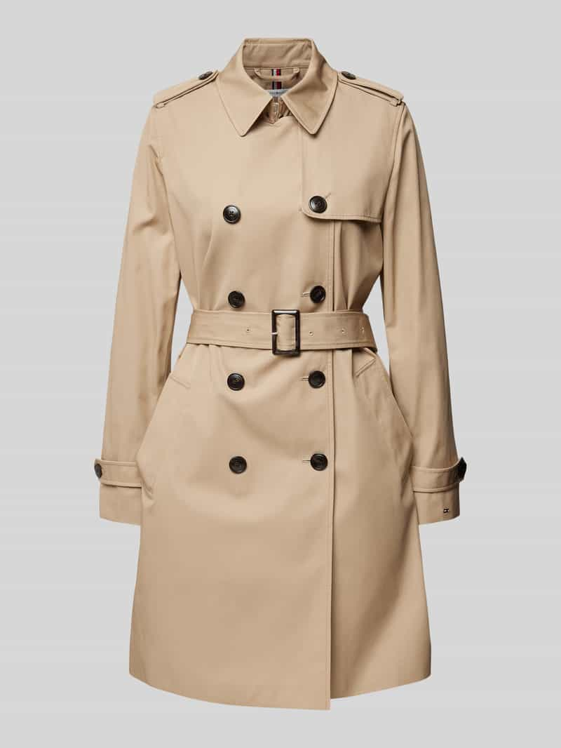 Tommy Hilfiger Slim fit trenchcoat met tailleriem