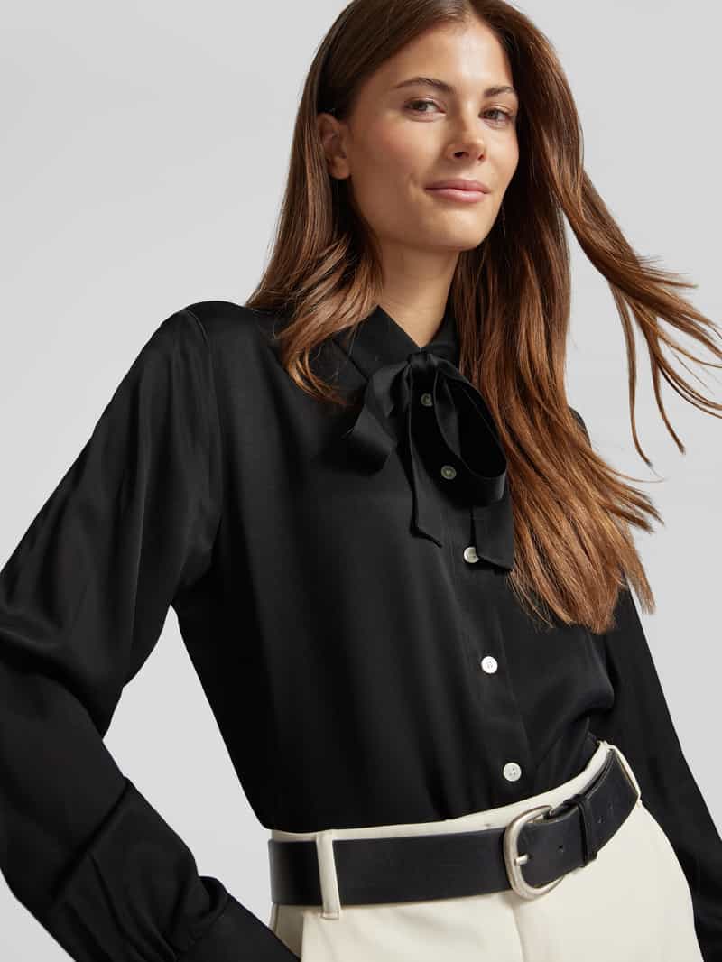 seidensticker Overhemdblouse van viscose met strikdetail