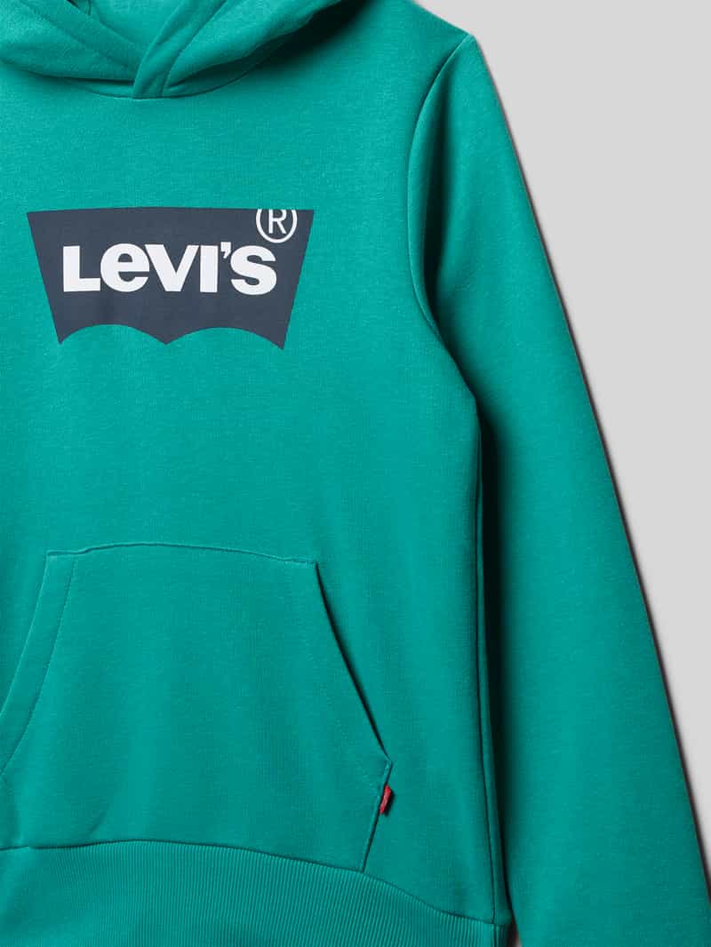 Levi s Kids Hoodie met labelprint model 'BATWING'