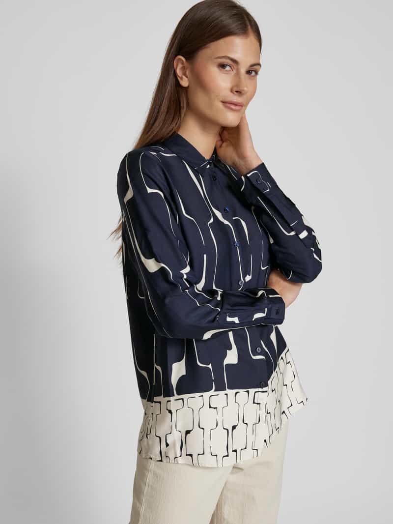 milano italy Regular fit blouse met doorknoopsluiting