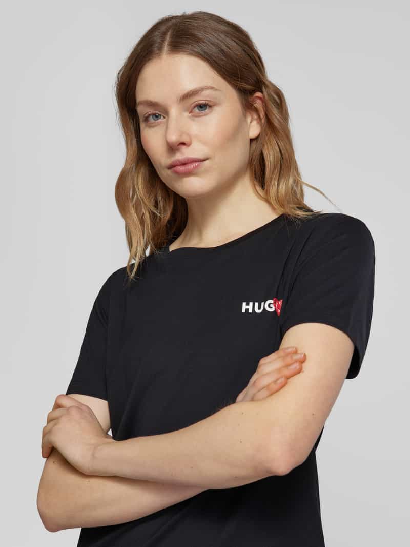 HUGO T-shirt met labelprint model 'NIKKA'