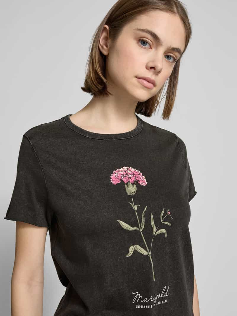 Only Regular fit T-shirt van zuivere katoen met motiefprint model 'LUCY LIFE'