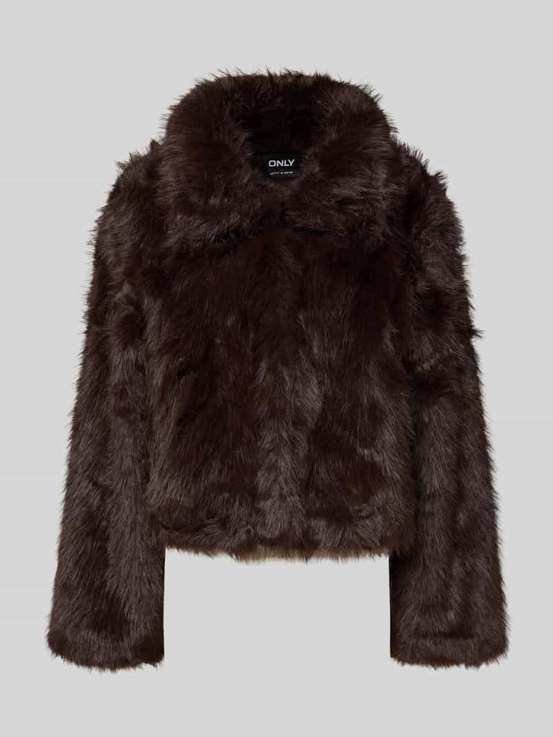 Only Regular fit jack van imitatiebont met platte kraag model 'MANNY'