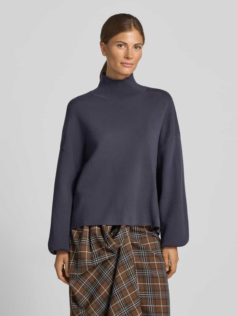 MSCH Copenhagen Gebreide pullover van viscosemix model 'Mercy East' donkerblauw, foto 3