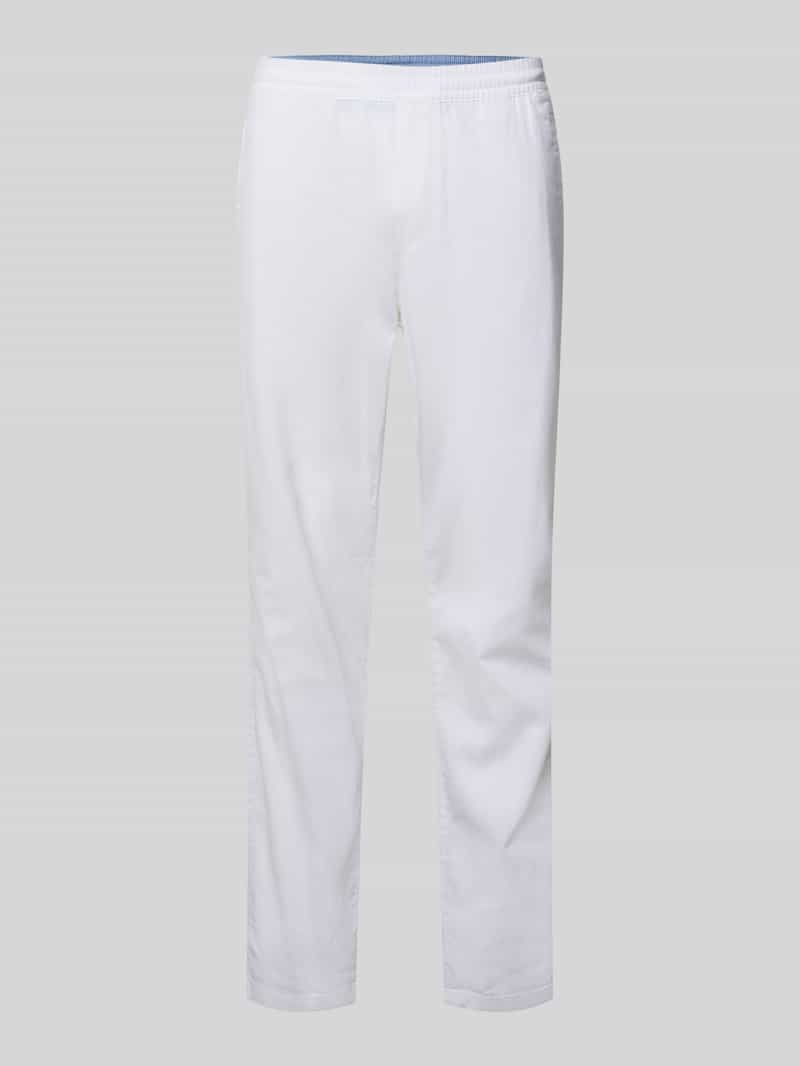 Tom Tailor Gerade Hose aus Leinen-Baumwoll-Mix in Weiss, Größe XXXL 2016317XXXL