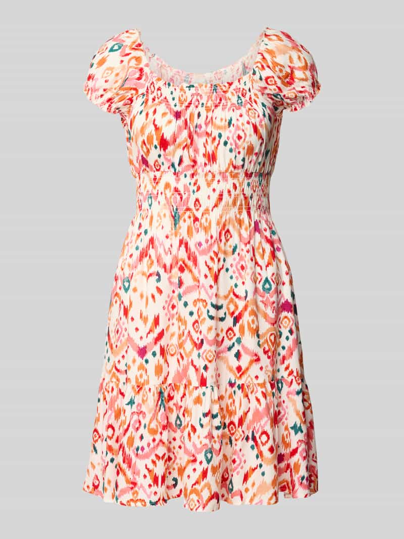 Apricot Mini-jurk van viscose met vierkante hals