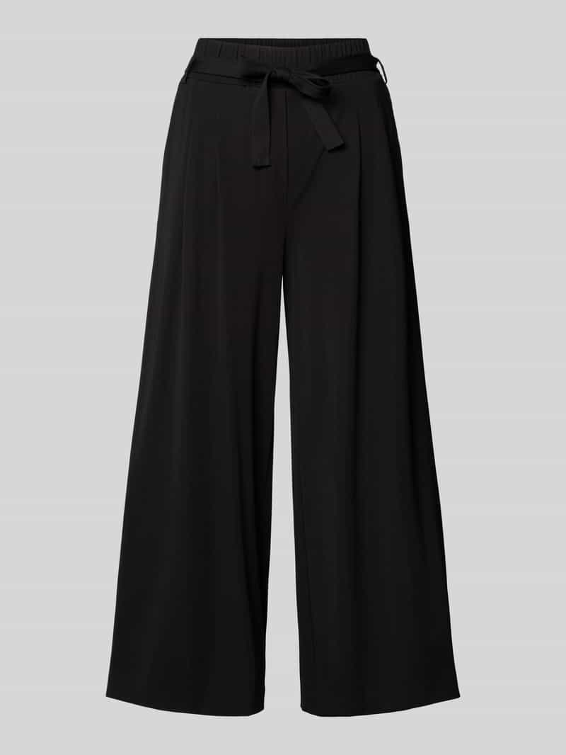 Comma Wide leg stoffen broek met strikceintuur