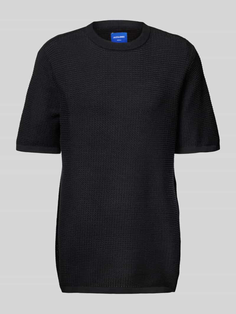 Gebreid shirt met ronde hals, model 'ALMERIA'
