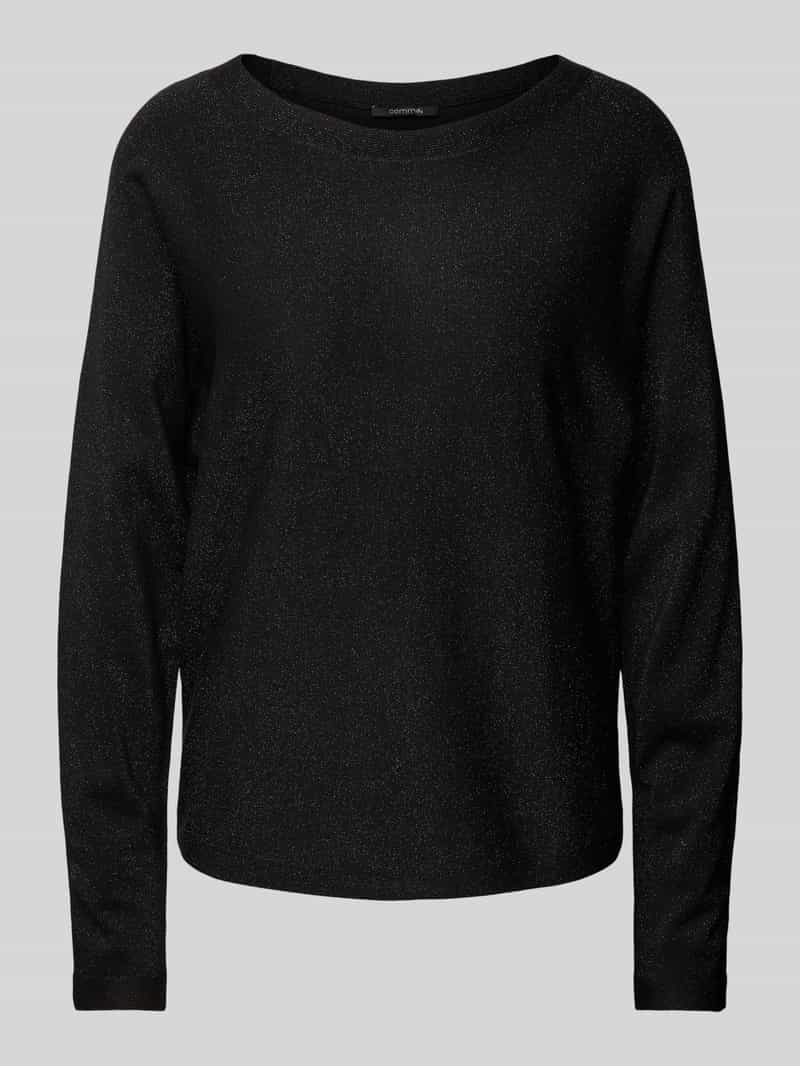 comma Gebreide pullover van viscosemix met boothals