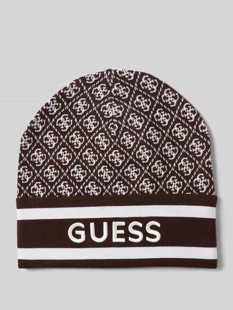 Guess Gebreide muts met labelstitching model 'SEVYN'