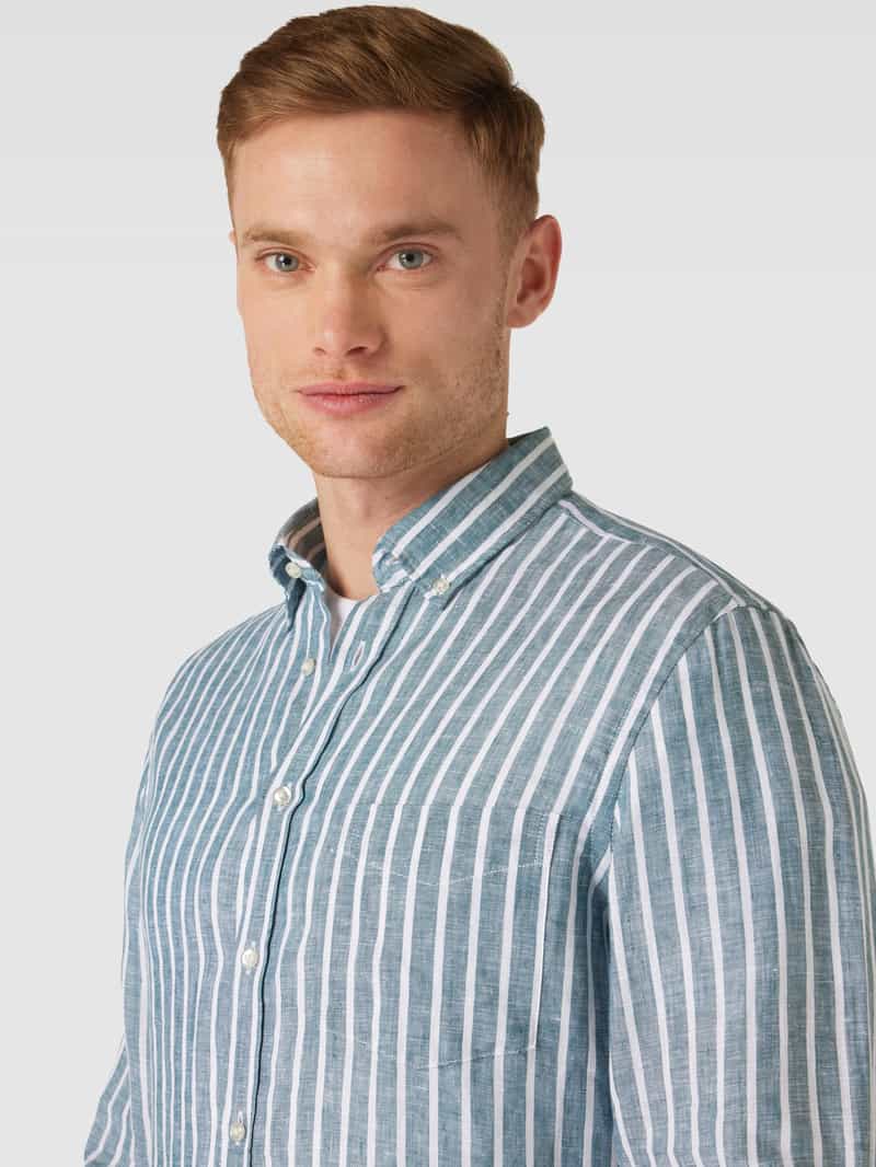 Christian Berg Men Slim fit vrijetijdsoverhemd met streepmotief