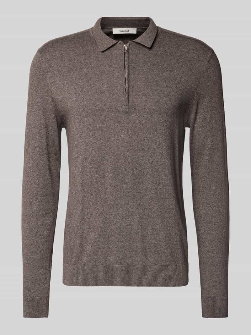 SELECTED HOMME Trui met polokraag SLHBERG LS HALF ZIP POLO NOOS