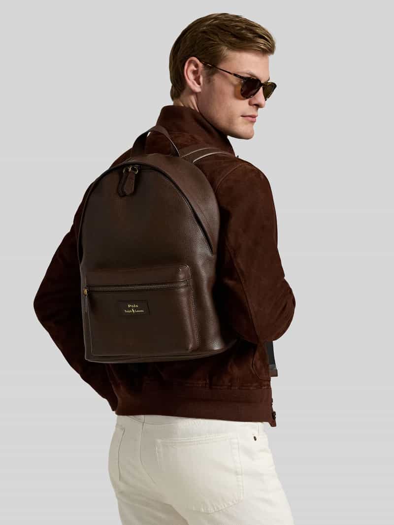 Polo Ralph Lauren Rugzak van echt rundleer bruin, foto 3