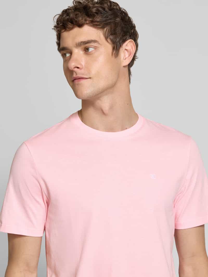 Calvin Klein Jeans T-shirt met geribde ronde hals