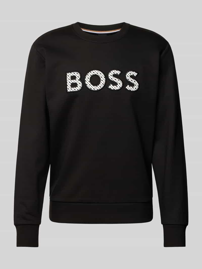 Boss Sweatshirt met labelstitching model 'Soleri'