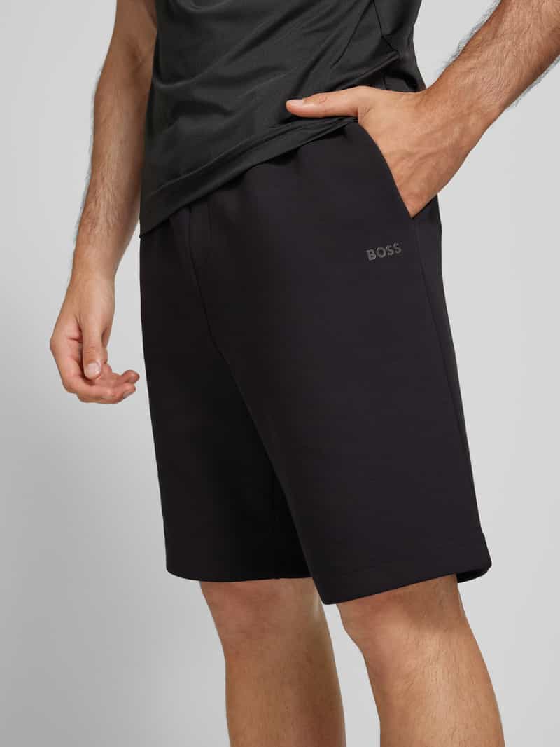 BOSS Green Regular fit sweatshorts met gestileerde steekzak model 'Headlo'