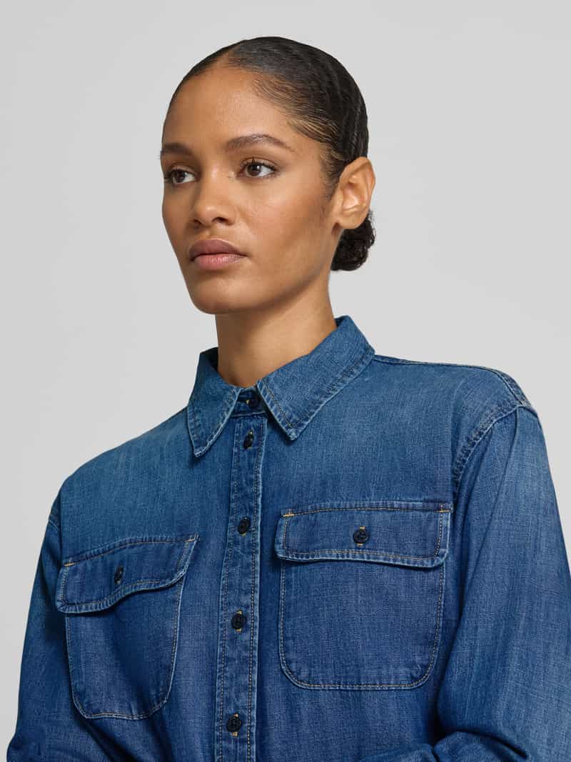 Lauren Ralph Lauren Regular fit jeansblouse met borstzakken