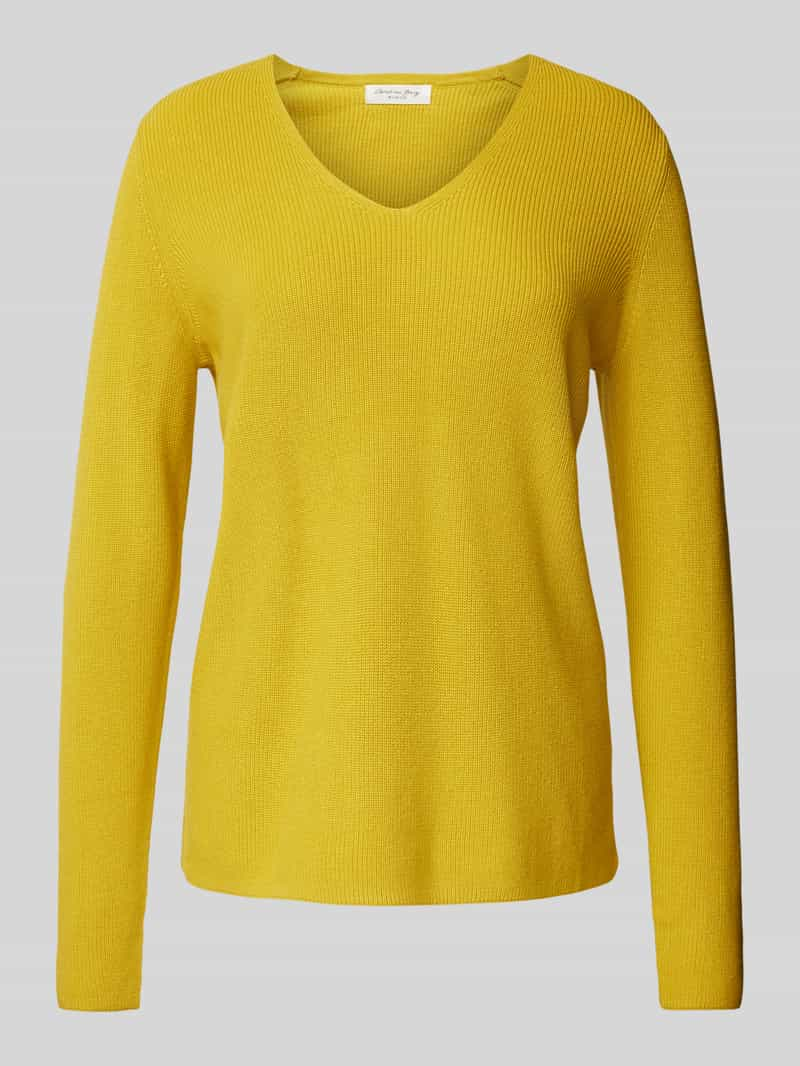 Christian Berg Woman Gebreide pullover met afgeronde V-hals