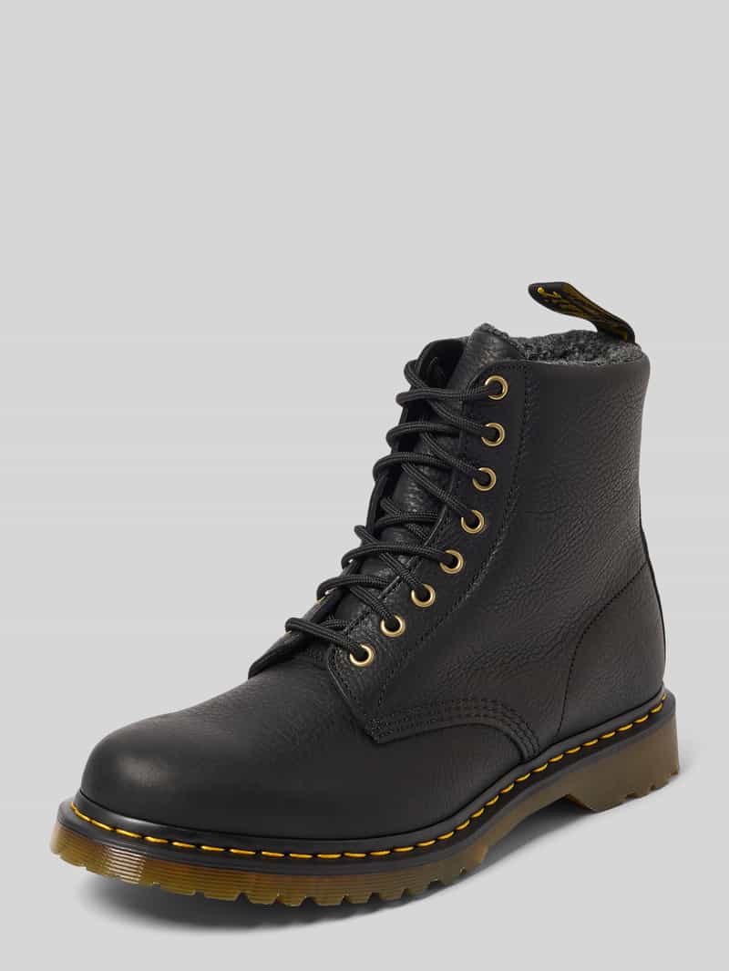 Boots van leer met labeldetail