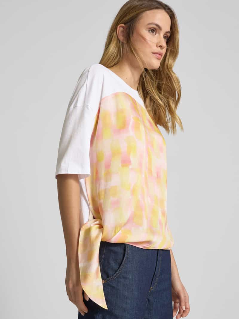 Armani Exchange T-shirt met geribde ronde hals