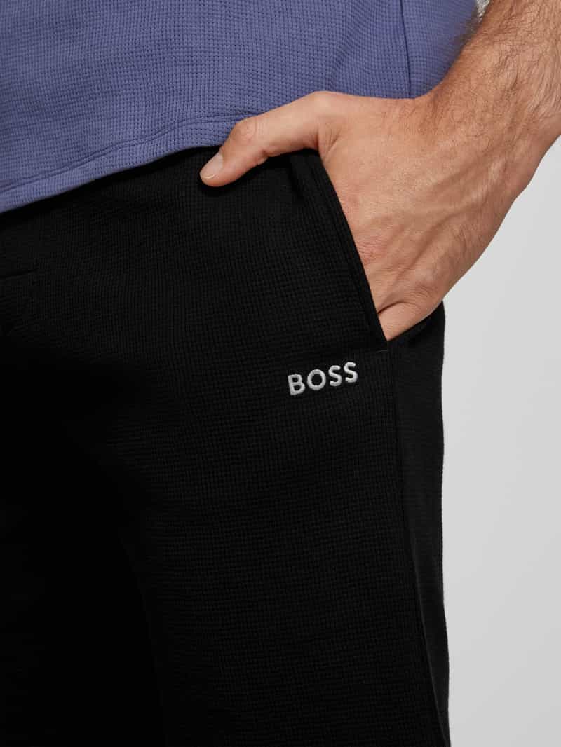 Boss Regular fit sweatshorts met structuurmotief