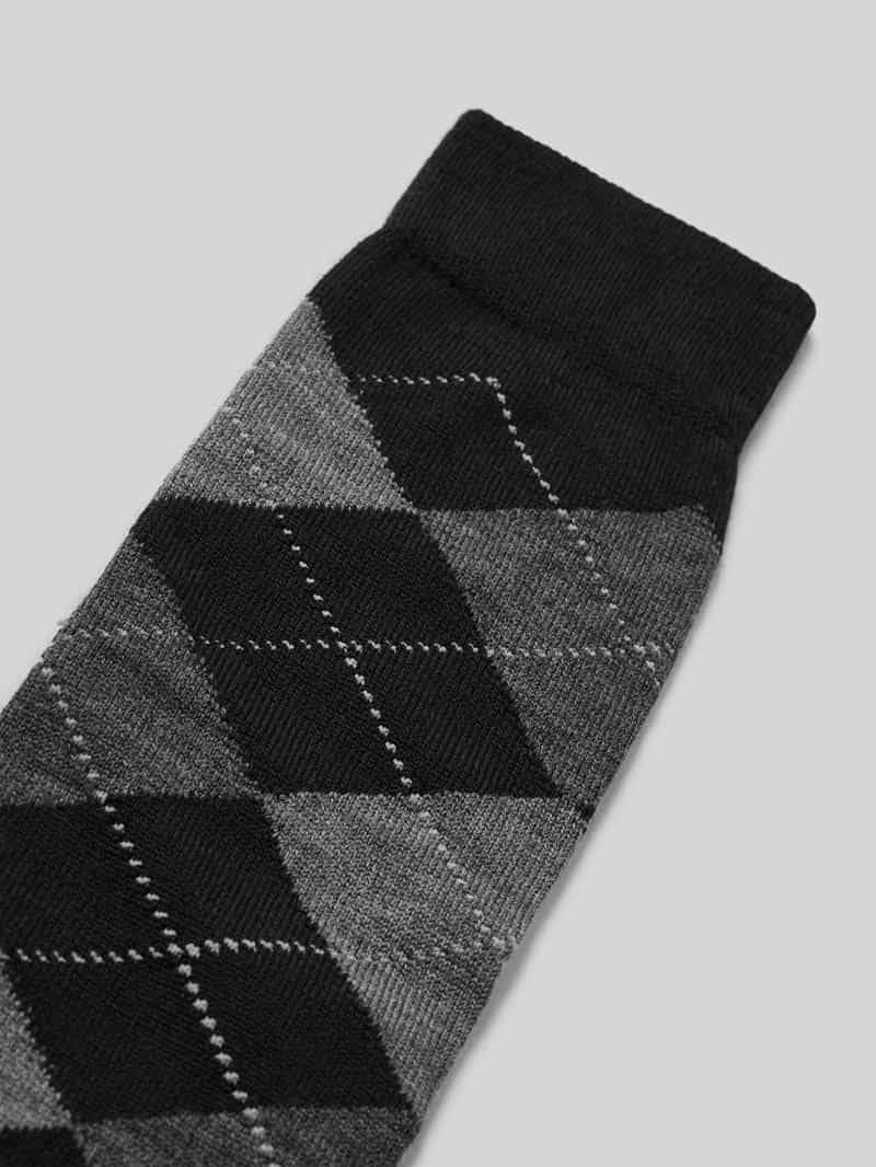 Burlington Kniekousen met argyleprint model 'Marylbone'