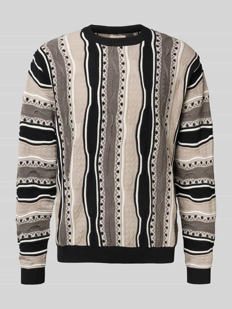 Redefined Rebel Gebreide pullover met ribboorden model 'TETON'