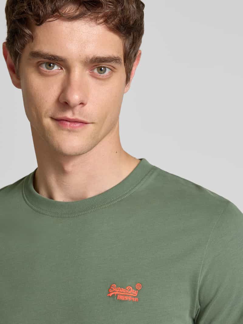 Superdry T-shirt met labelstitching