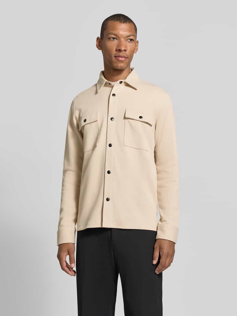 Selected Regular fit overhemdjack met borstzakken model 'JACKIE' oatmeal, foto 3