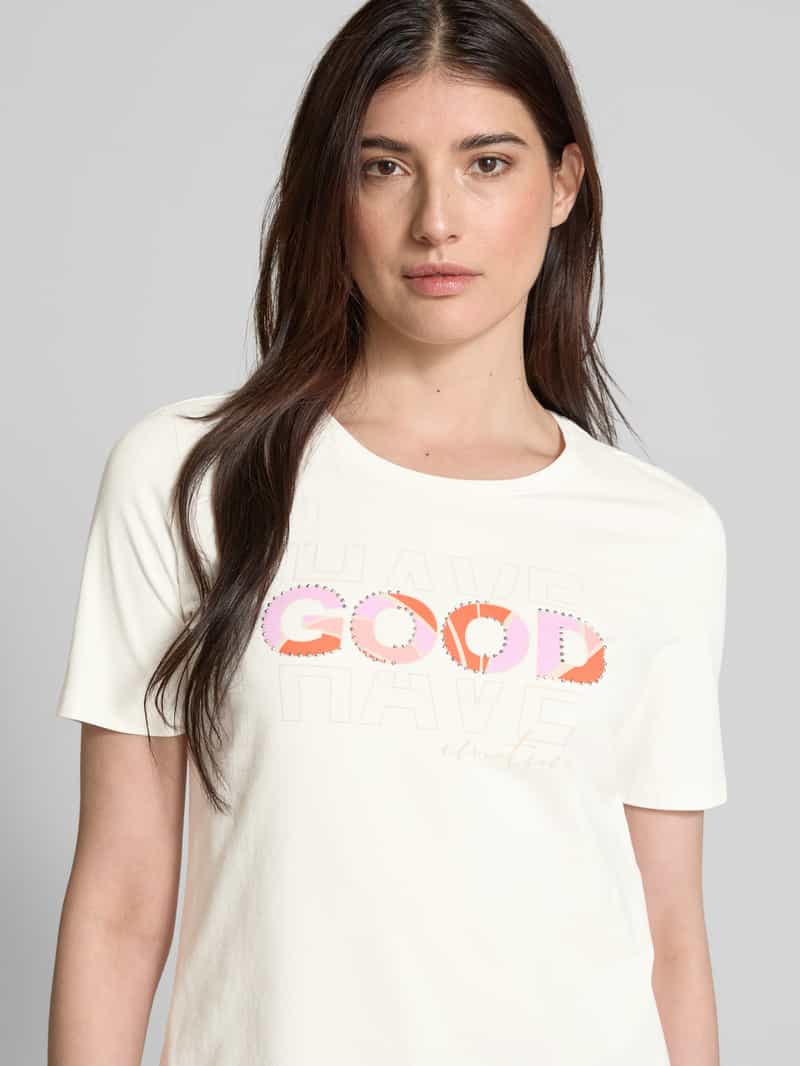 Betty Barclay T-shirt met geribde ronde hals