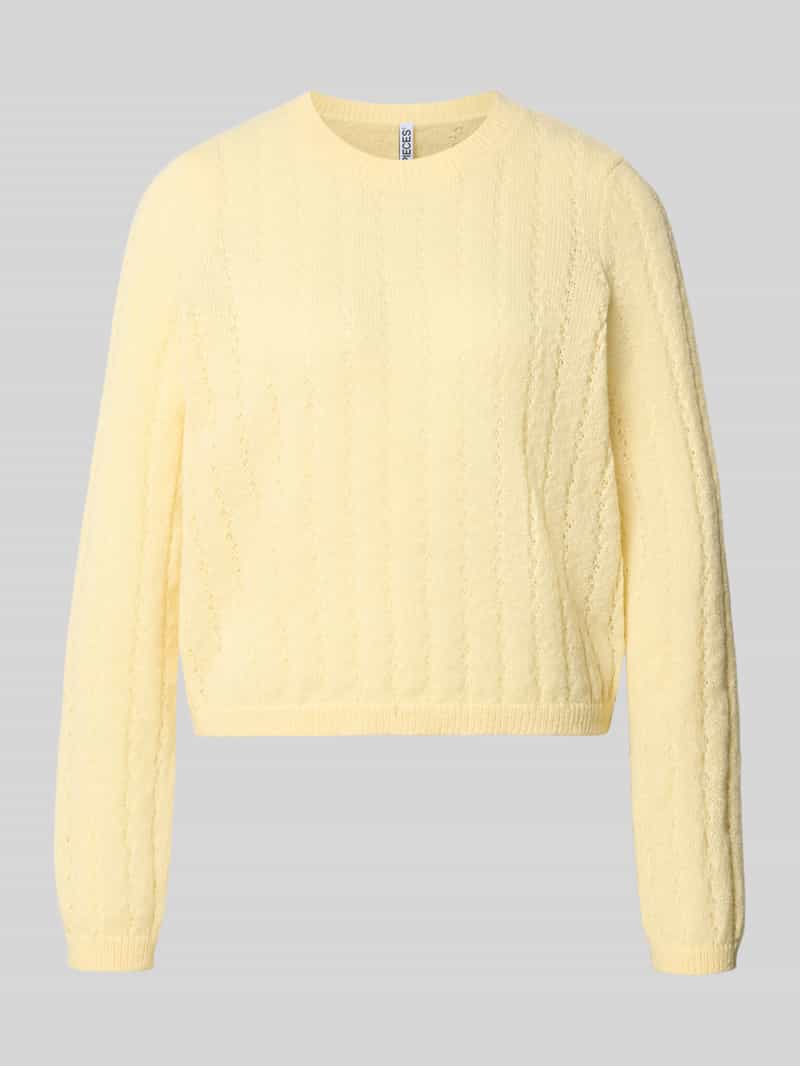 Pieces Regular fit pullover met geribde mouwboordjes model 'ADA'